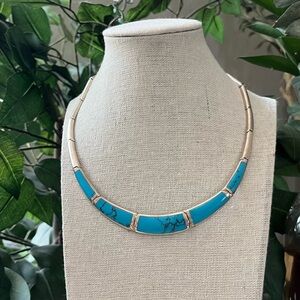 925 Sterling Silver From Thailand and Turquoise choker Necklace